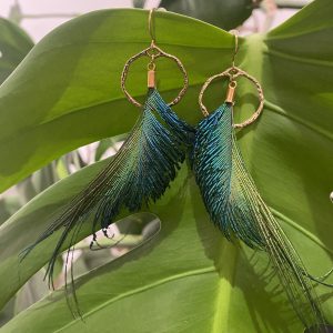 Boucles Célina | plume de paon