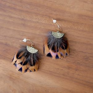 Boucles Laurette | plume de faisan