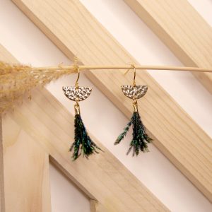 Boucles Carolina | plume de paon